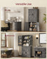 VASAGLE Liry Pantry Cabinet with Barn Doors – Misty Gray
