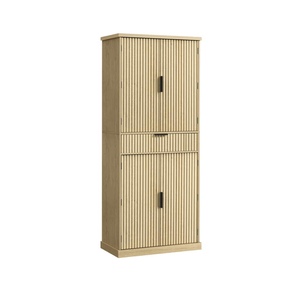 VASAGLE Pantry Cabinet, 15.7 X 30 X 71.7 Inches – Oak Beige