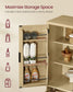 VASAGLE Pantry Cabinet, 15.7 X 30 X 71.7 Inches – Oak Beige