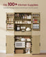 VASAGLE Pantry Cabinet, 15.7 X 30 X 71.7 Inches – Oak Beige
