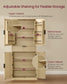 VASAGLE Pantry Cabinet, 15.7 X 30 X 71.7 Inches – Oak Beige