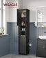 VASAGLE Tall Storage Cabinet with Lights Matte Black