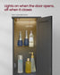 VASAGLE Tall Storage Cabinet with Lights Matte Black