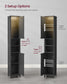 VASAGLE Tall Storage Cabinet with Lights Matte Black
