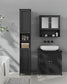 VASAGLE Tall Storage Cabinet with Lights Matte Black