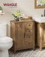 VASAGLE Liry Farmhouse Bathroom Floor Cabinet with 4 Drawers – Honey Brown