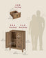 VASAGLE Liry Farmhouse Bathroom Floor Cabinet with 4 Drawers – Honey Brown