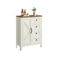 VASAGLE Liry Farmhouse Bathroom Floor Cabinet with 4 Drawers – Rustic White