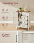 VASAGLE Liry Farmhouse Bathroom Floor Cabinet with 4 Drawers – Rustic White
