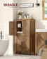 VASAGLE Liry Farmhouse Storage Cabinet with Barn Doors – Honey Brown