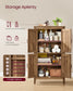 VASAGLE Liry Farmhouse Storage Cabinet with Barn Doors – Honey Brown