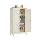 VASAGLE Liry Farmhouse Storage Cabinet with Barn Doors – Rustic White