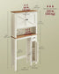 VASAGLE Liry Over the Toilet Storage Cabinet with Barn Doors and Adjustable Shelf – Rustic White – 9.8"D x 31.8"W x 66.9"H
