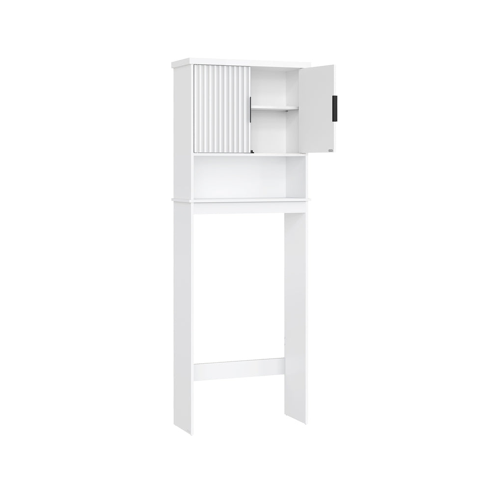 VASAGLE Maxe Over the Toilet Storage Cabinet, 23.6-Inch Wide Mid Century Modern, Cloud White