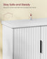 VASAGLE Maxe Over the Toilet Storage Cabinet, 23.6-Inch Wide Mid Century Modern, Cloud White