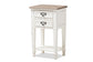 Baxton Studio Dauphine Provincial Style Weathered Oak and White Wash Distressed Finish Wood Nightstand