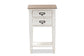 Baxton Studio Dauphine Provincial Style Weathered Oak and White Wash Distressed Finish Wood Nightstand