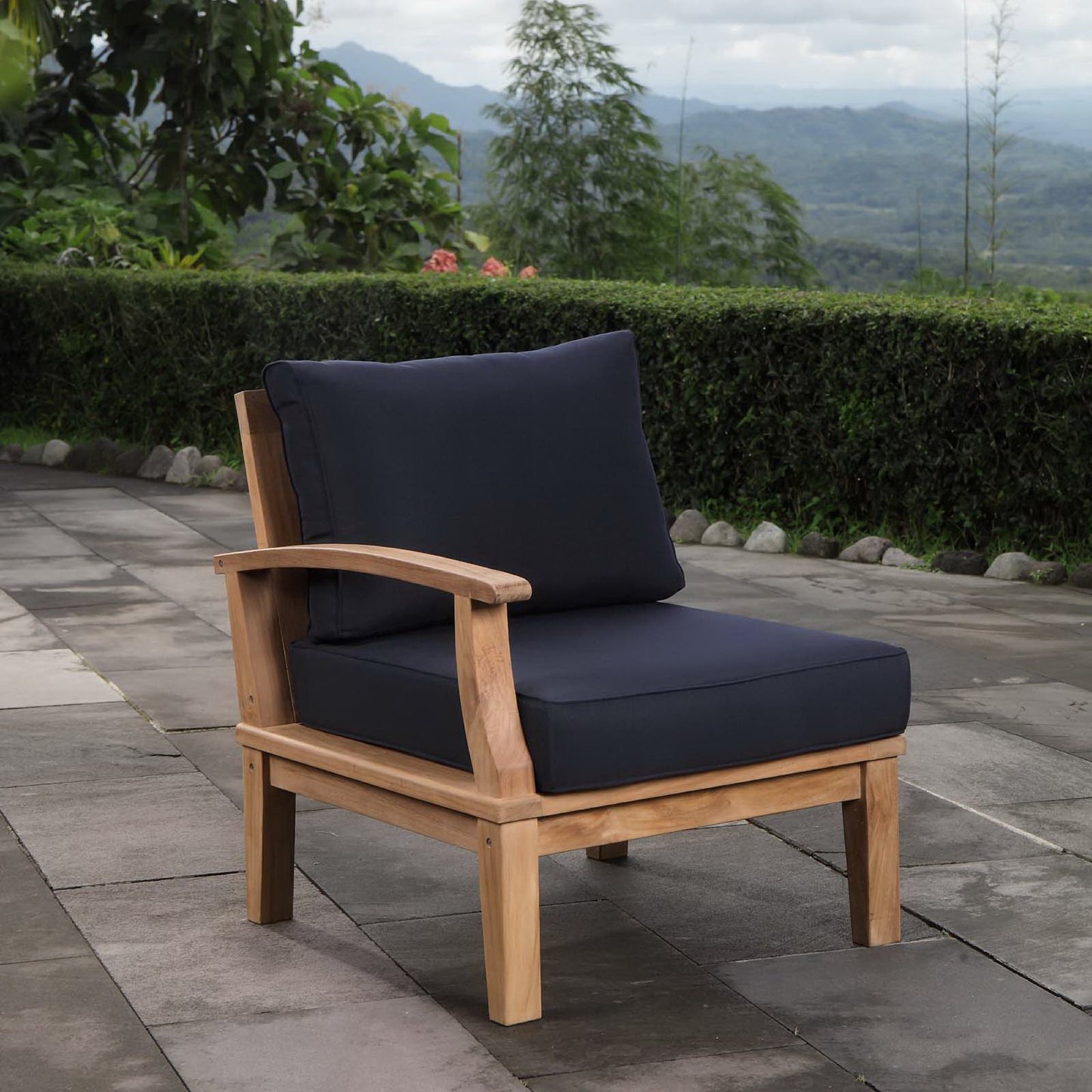 Marina Outdoor Patio Teak Left-Facing Sofa by Modway EEI-1148