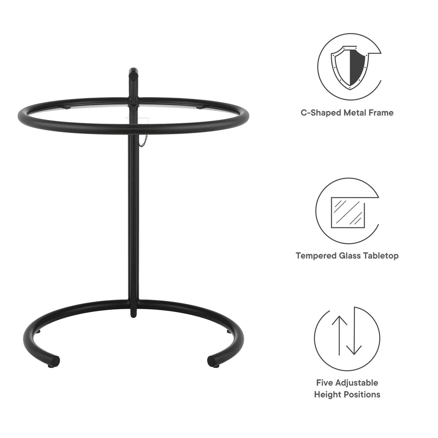Eileen Gray Metal Side Table by Modway EEI-125