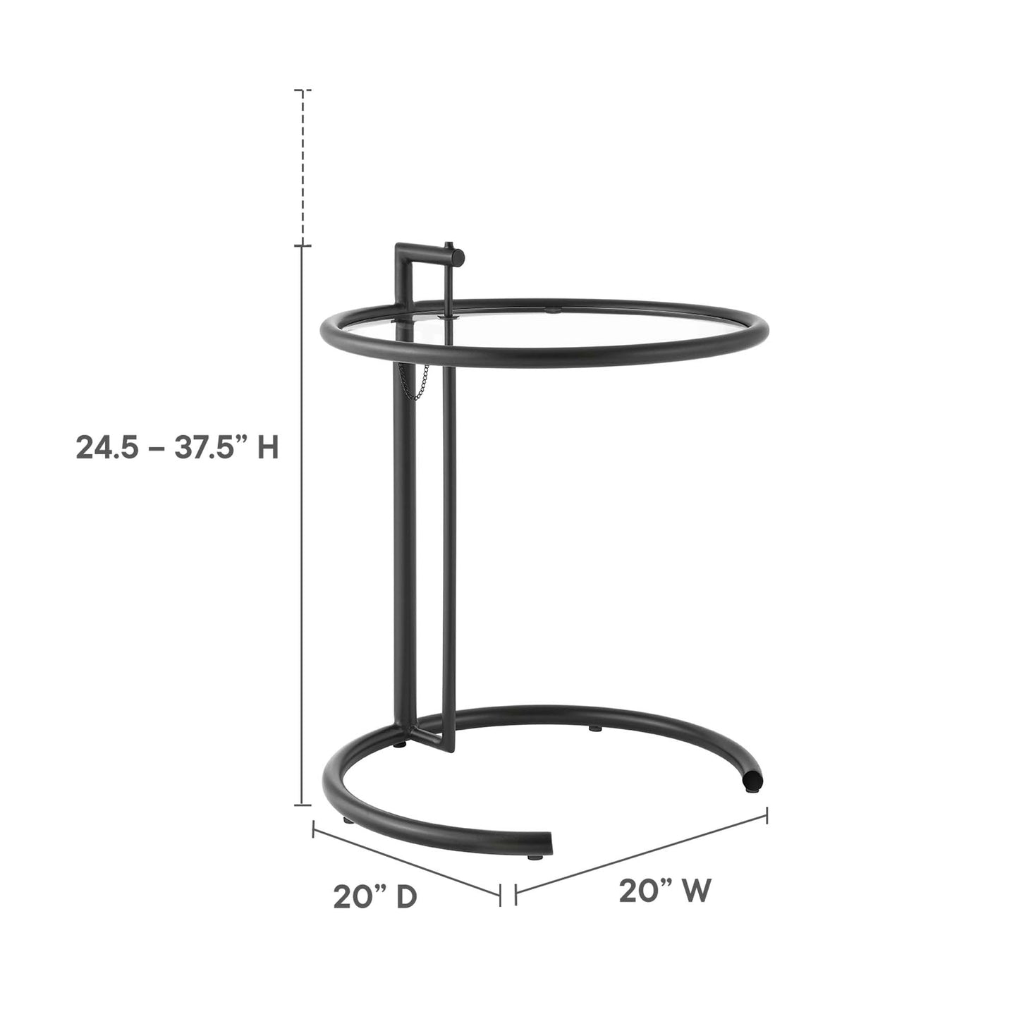 Eileen Gray Metal Side Table by Modway EEI-125