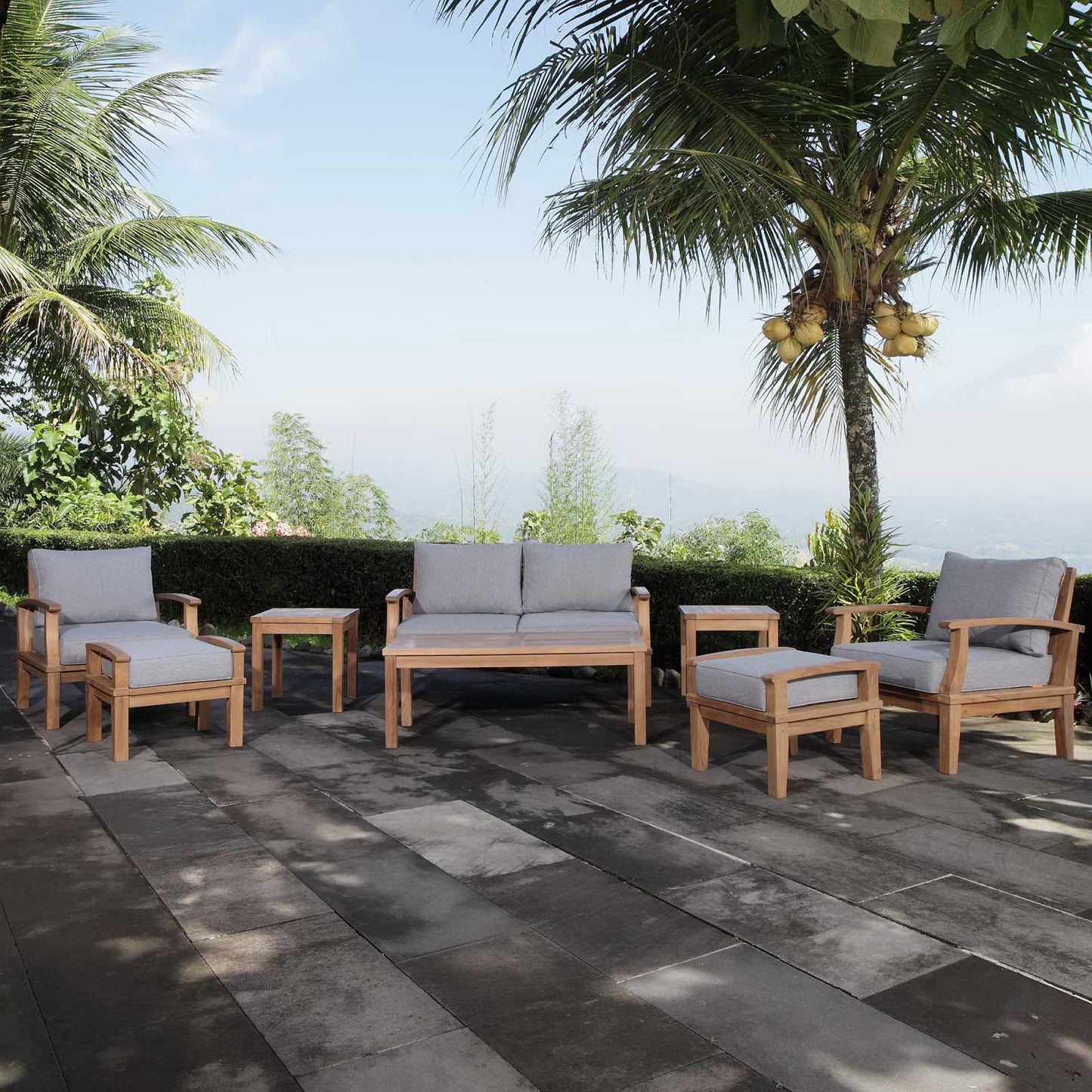 Marina 8 Piece Outdoor Patio Teak Set by Modway EEI-1471