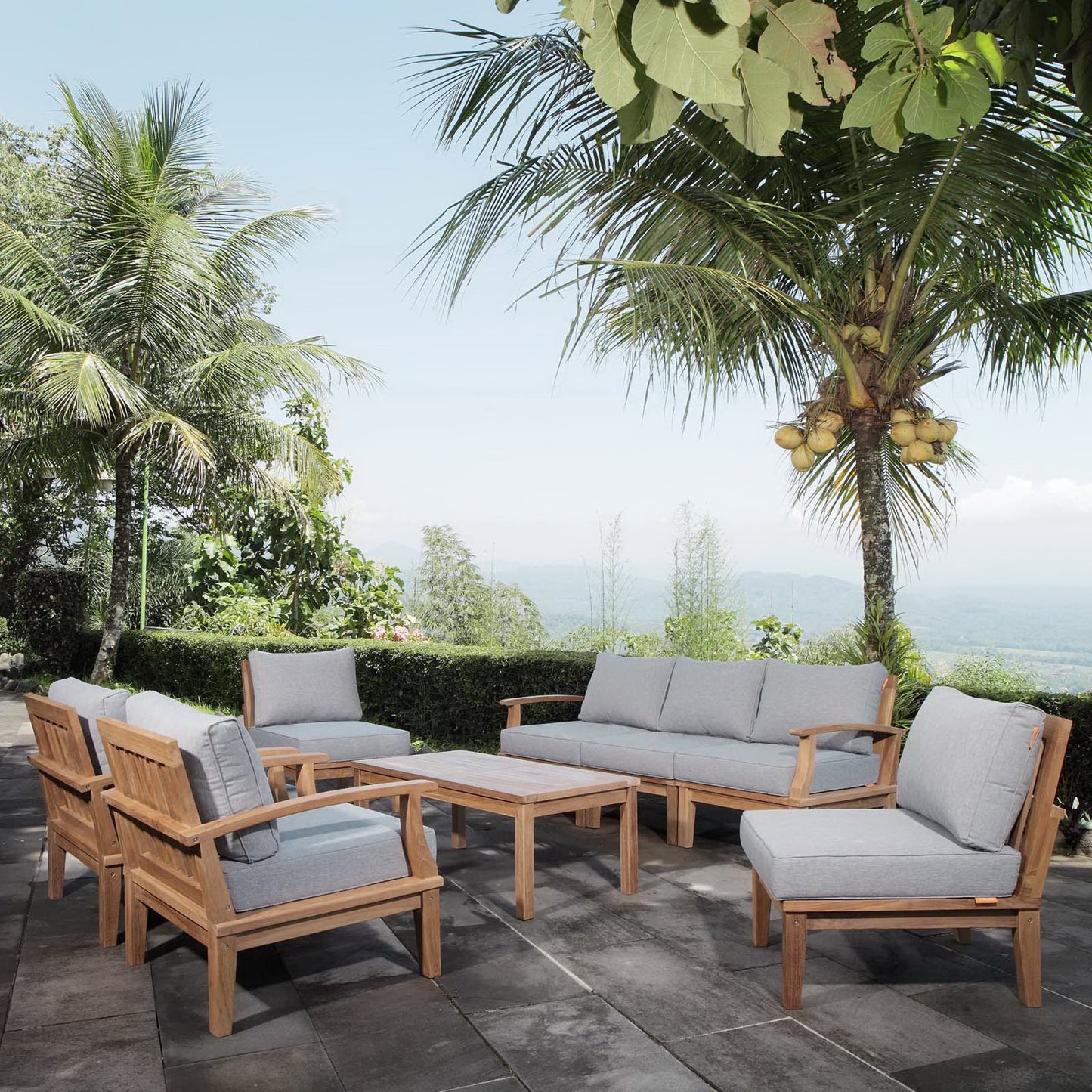 Marina 8 Piece Outdoor Patio Teak Set by Modway EEI-1479