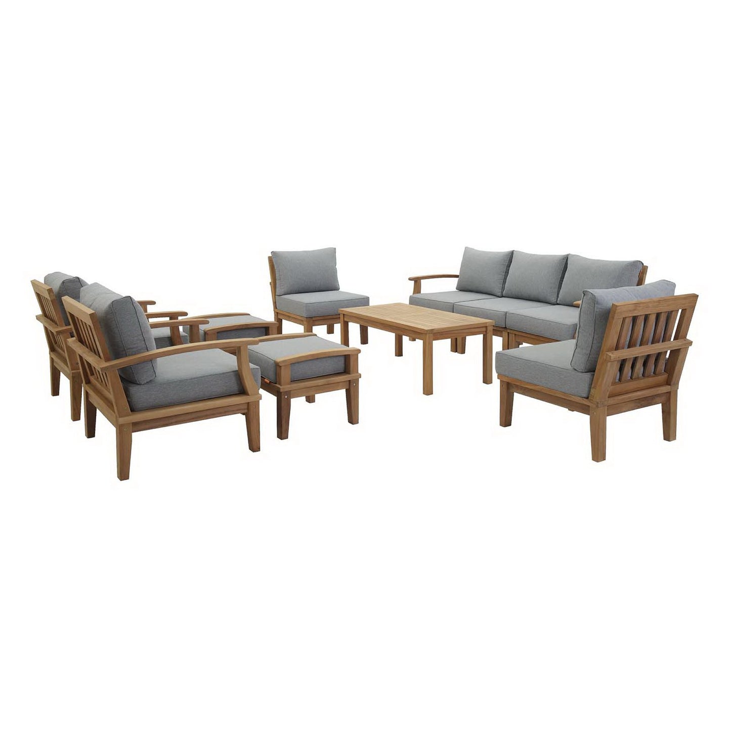 Marina 10 Piece Outdoor Patio Teak Set by Modway EEI-1480