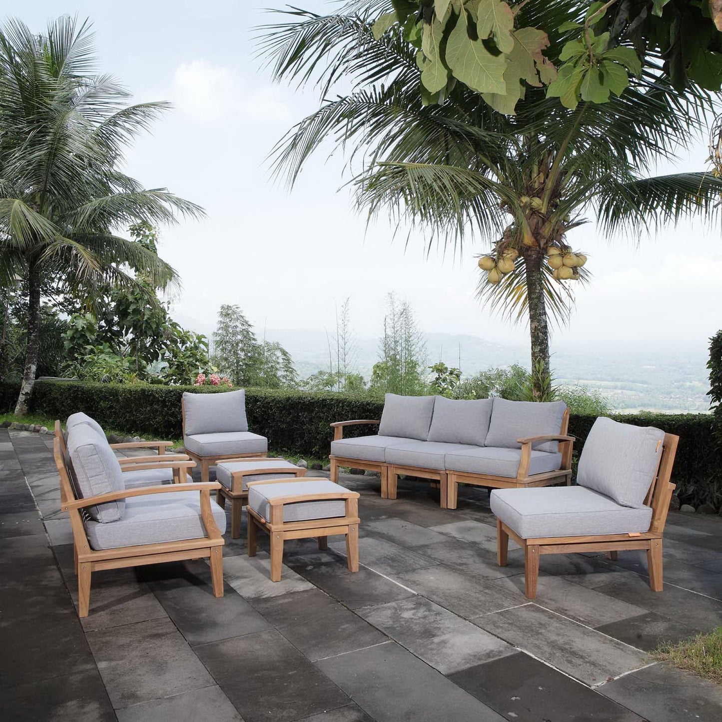 Marina 9 Piece Outdoor Patio Teak Set by Modway EEI-1488