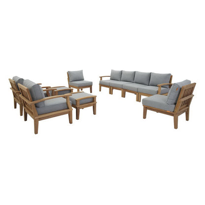 Marina 10 Piece Outdoor Patio Teak Set by Modway EEI-1489