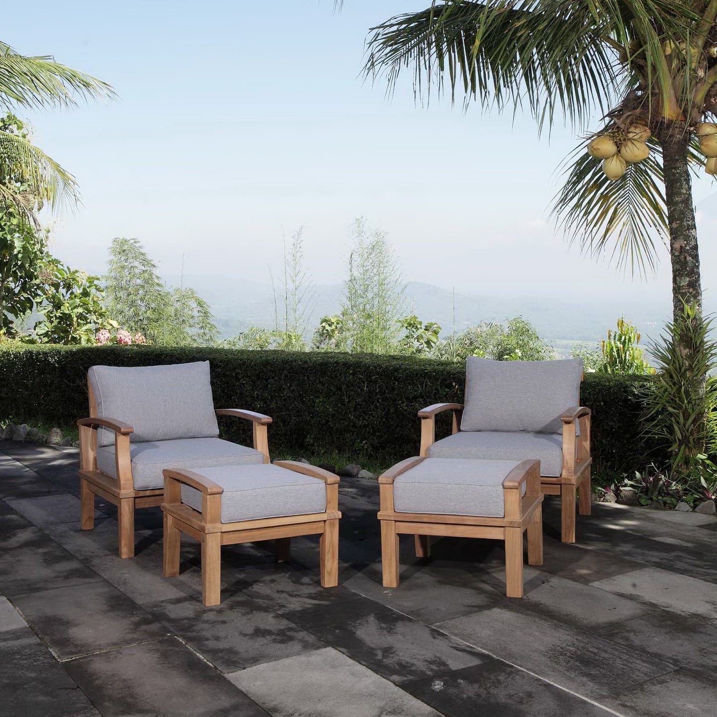 Marina 4 Piece Outdoor Patio Teak Set by Modway EEI-1537