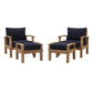 Marina 4 Piece Outdoor Patio Teak Set by Modway EEI-1537