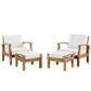 Marina 4 Piece Outdoor Patio Teak Set by Modway EEI-1537