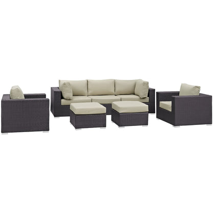 Gather 7 Piece Outdoor Patio Sectional Set by Modway EEI-1808