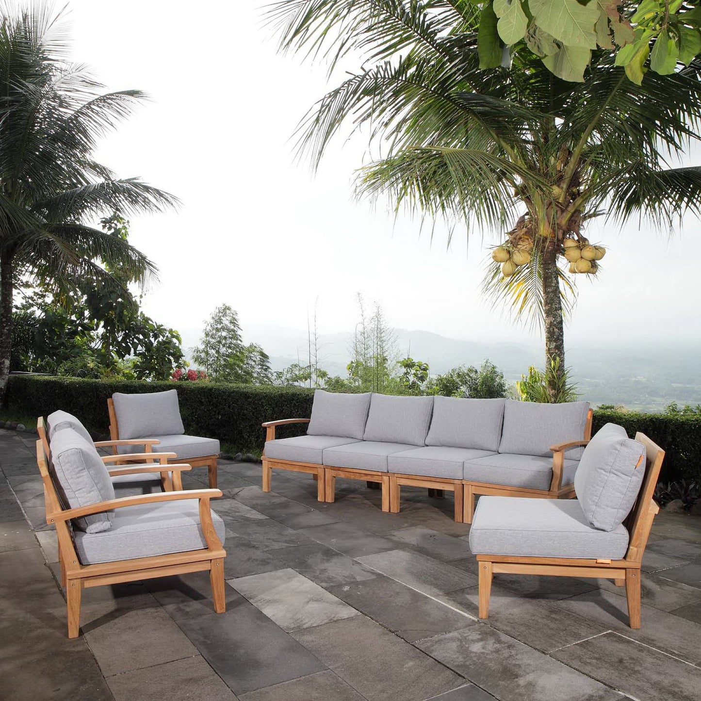 Marina 8 Piece Outdoor Patio Teak Set by Modway EEI-1817