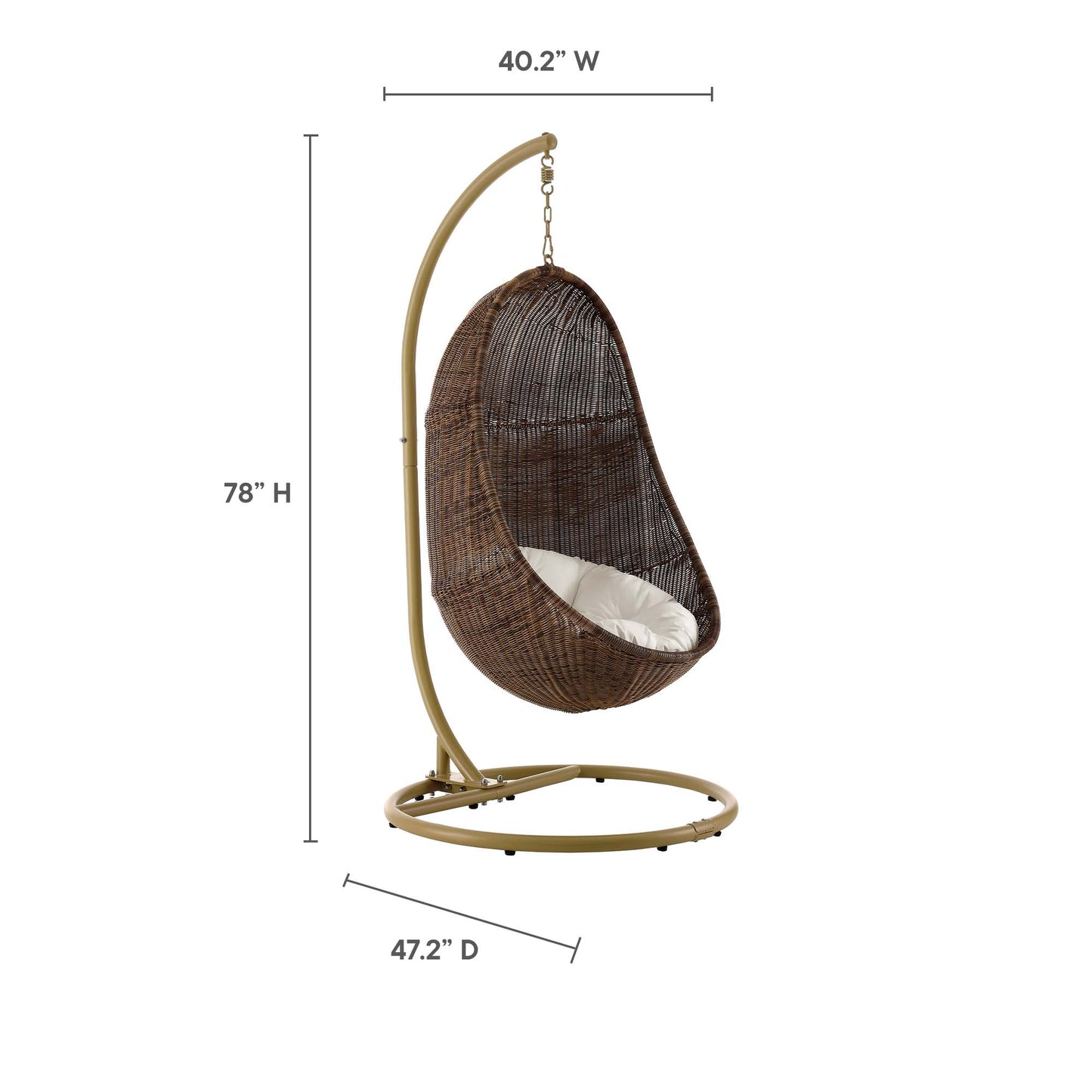 Bean Outdoor Patio Wood Swing Chair With Stand by Modway EEI-2277
