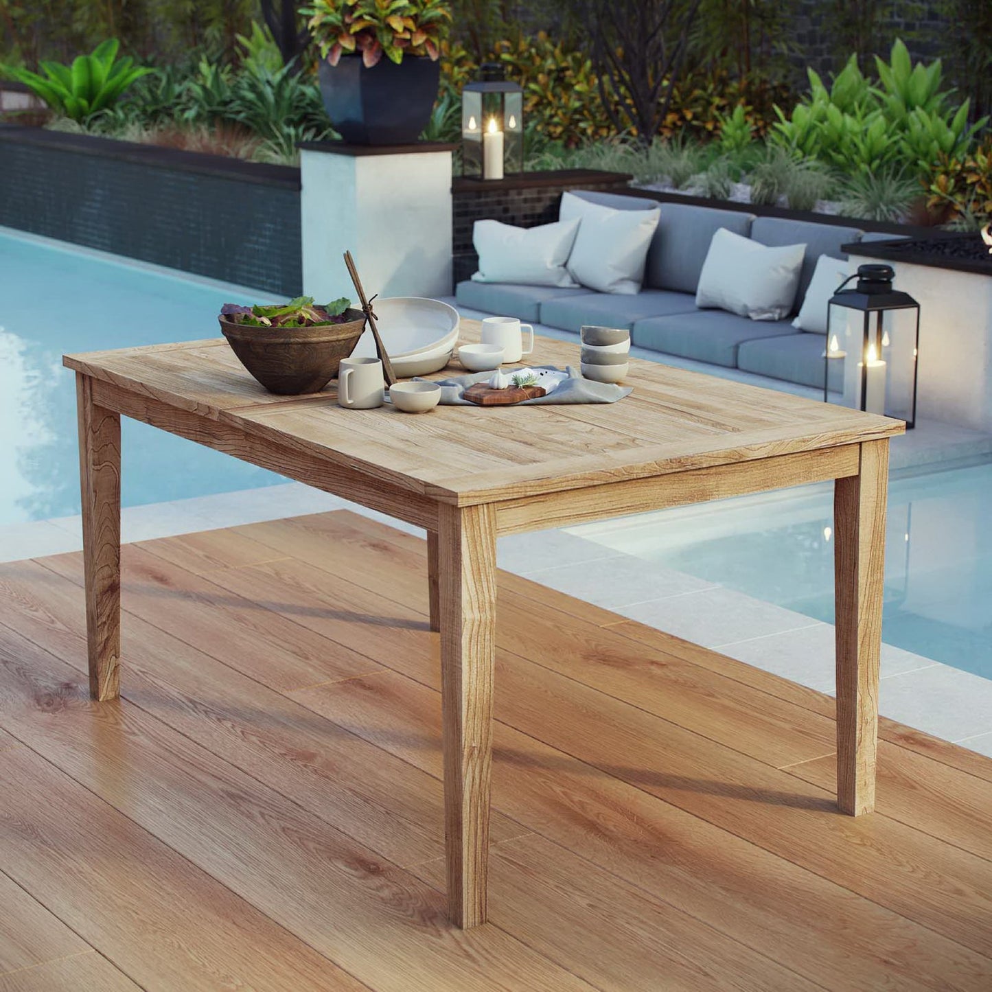 Marina 60" Outdoor Patio Teak Dining Table by Modway EEI-2716
