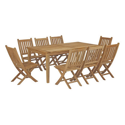 Marina 9 Piece Outdoor Patio Teak Dining Set by Modway EEI-3204