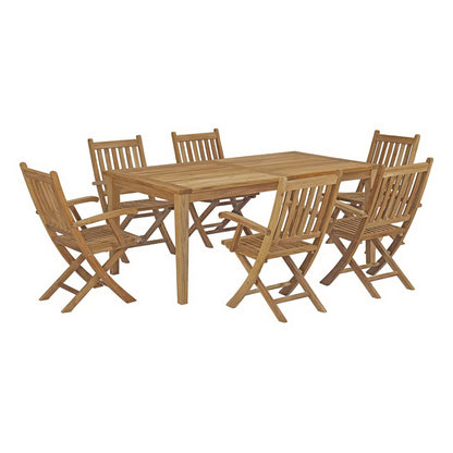 Marina 7 Piece Outdoor Patio Teak Dining Set by Modway EEI-3206