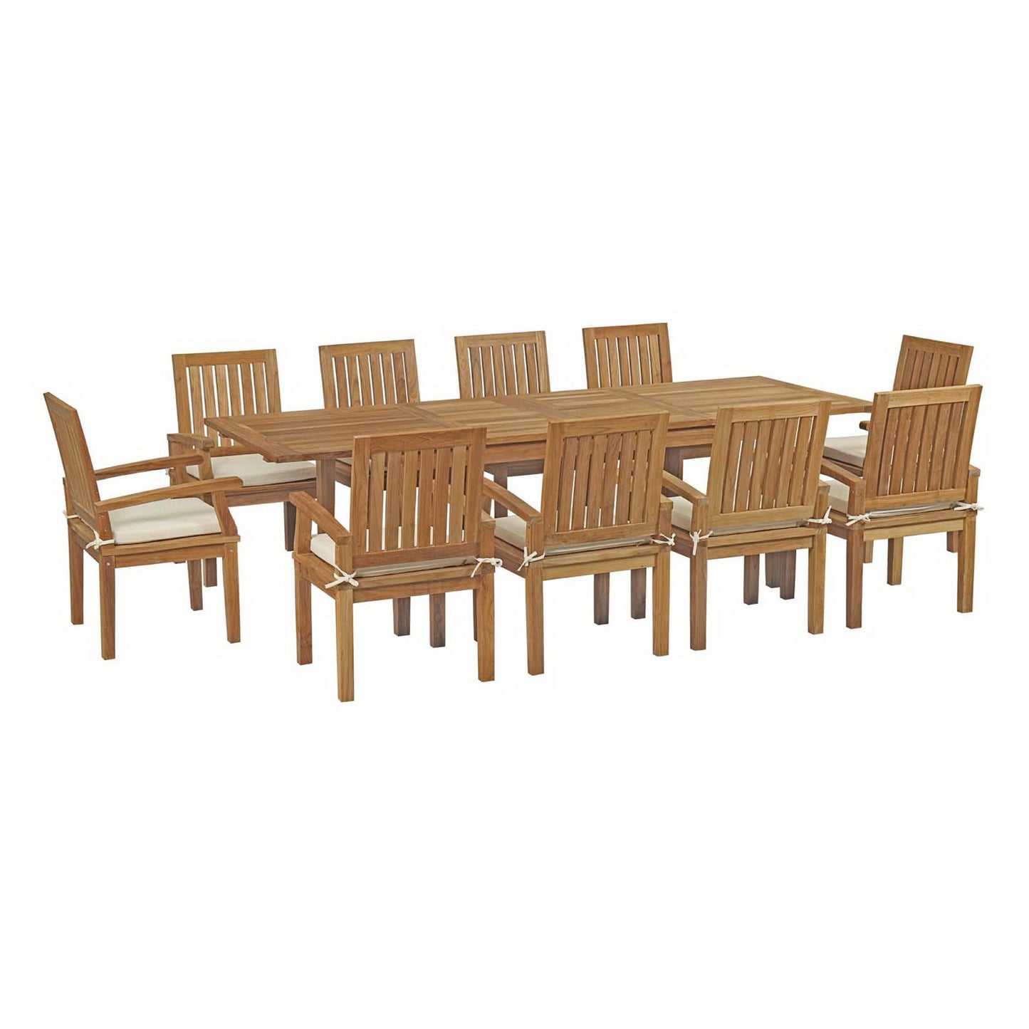 Marina 11 Piece Outdoor Patio Teak Dining Set by Modway EEI-3283