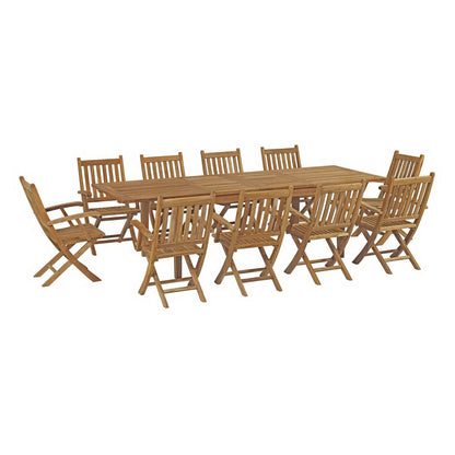 Marina 11 Piece Outdoor Patio Teak Dining Set by Modway EEI-3285
