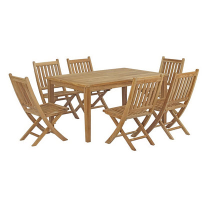 Marina 7 Piece Outdoor Patio Teak Dining Set by Modway EEI-3290