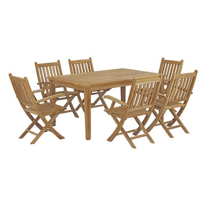 Marina 7 Piece Outdoor Patio Teak Dining Set by Modway EEI-3291