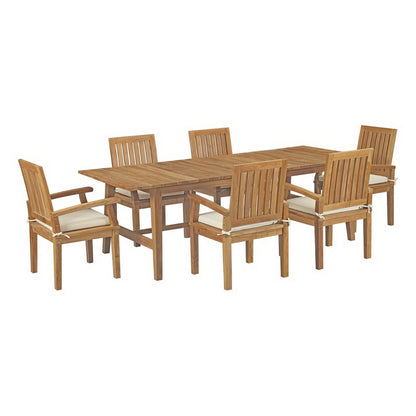 Marina 7 Piece Outdoor Patio Teak Dining Set by Modway EEI-3308