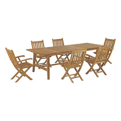 Marina 7 Piece Outdoor Patio Teak Dining Set by Modway EEI-3310