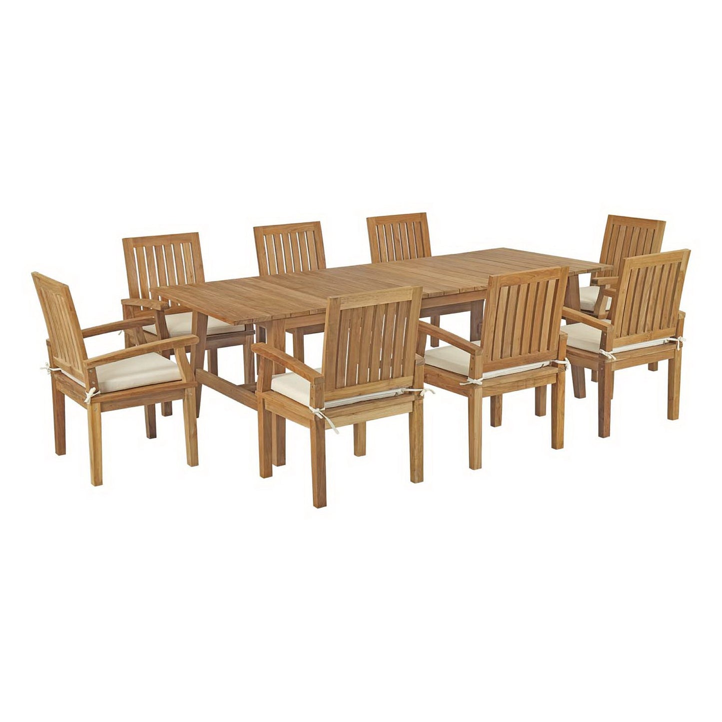 Marina 9 Piece Outdoor Patio Teak Dining Set by Modway EEI-3312
