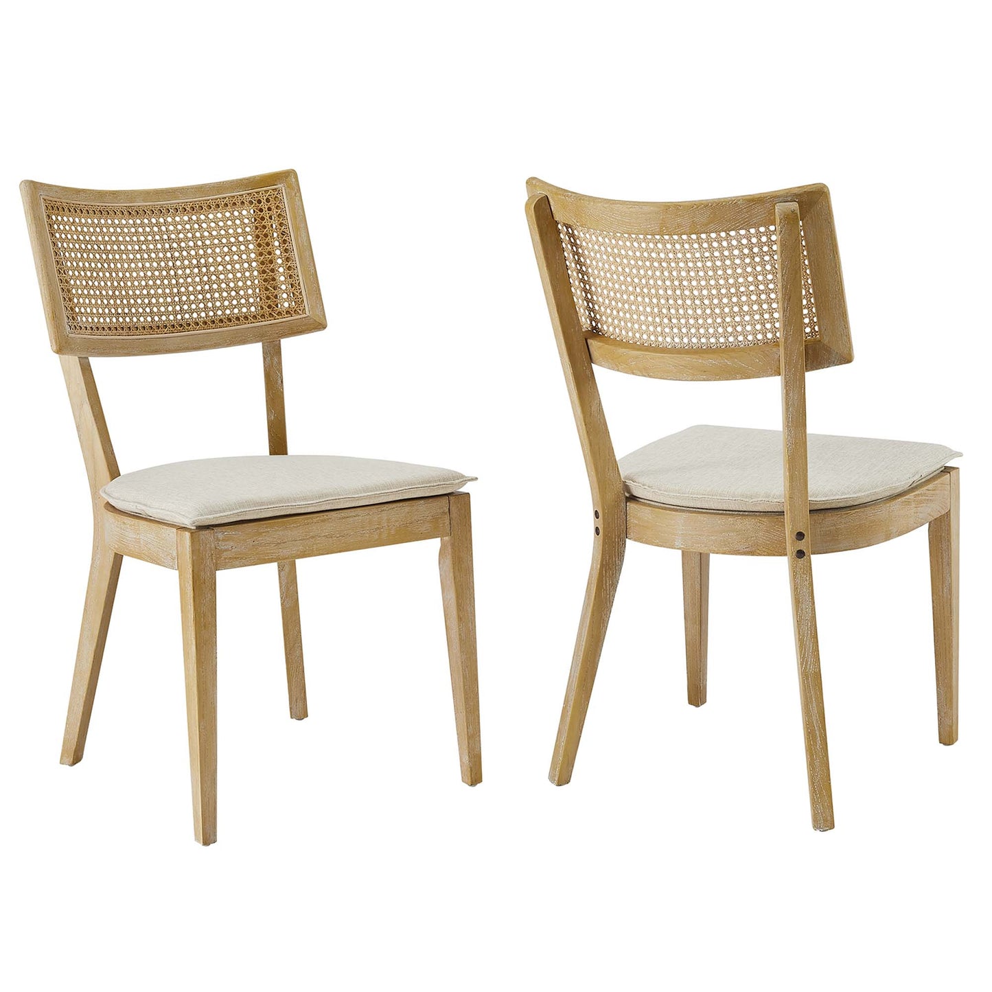 Caledonia Fabric Upholstered Wood Dining Chair Set of 2 by Modway EEI-6080