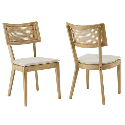 Caledonia Fabric Upholstered Wood Dining Chair Set of 2 by Modway EEI-6080