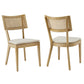 Caledonia Fabric Upholstered Wood Dining Chair Set of 2 by Modway EEI-6080