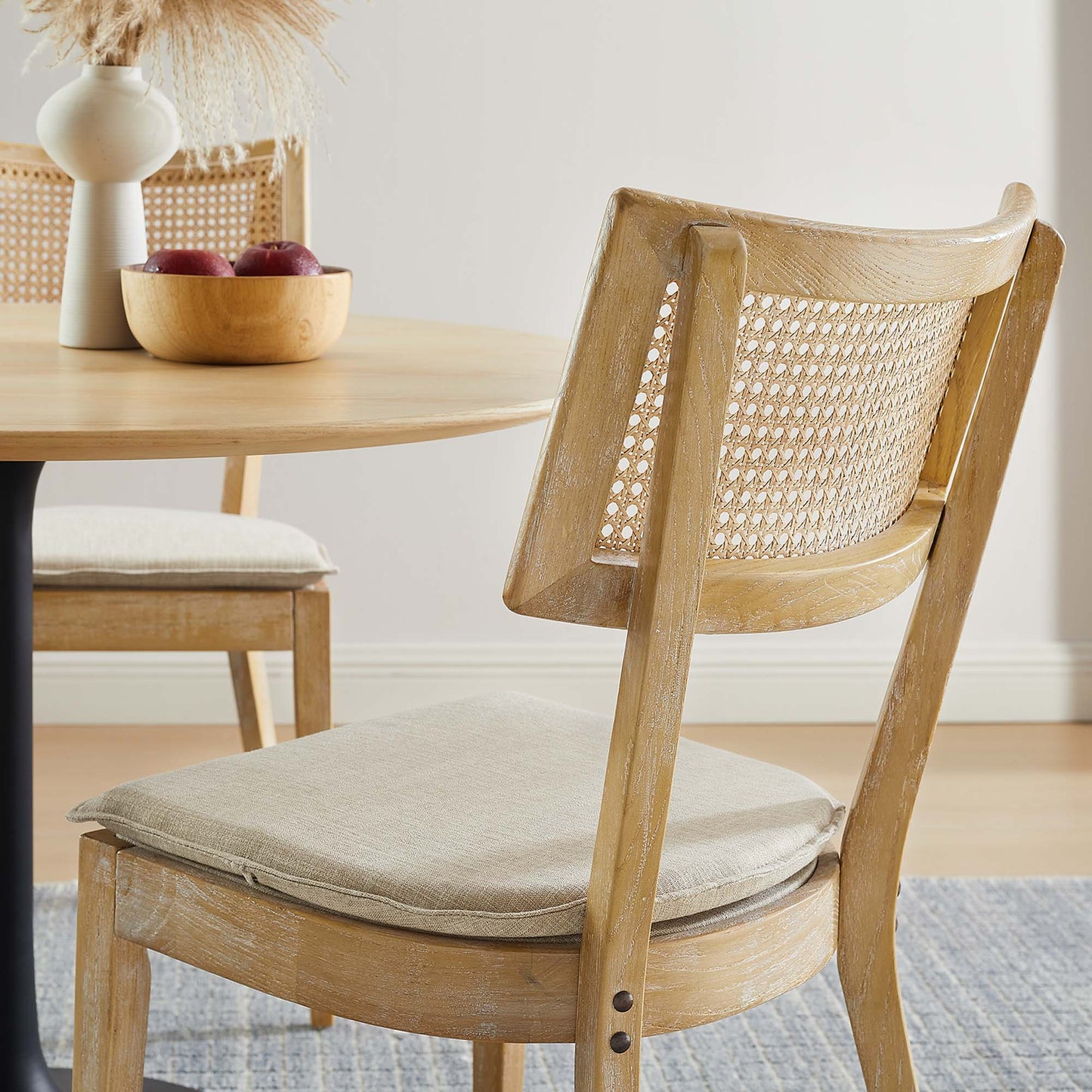 Caledonia Fabric Upholstered Wood Dining Chair Set of 2 by Modway EEI-6080