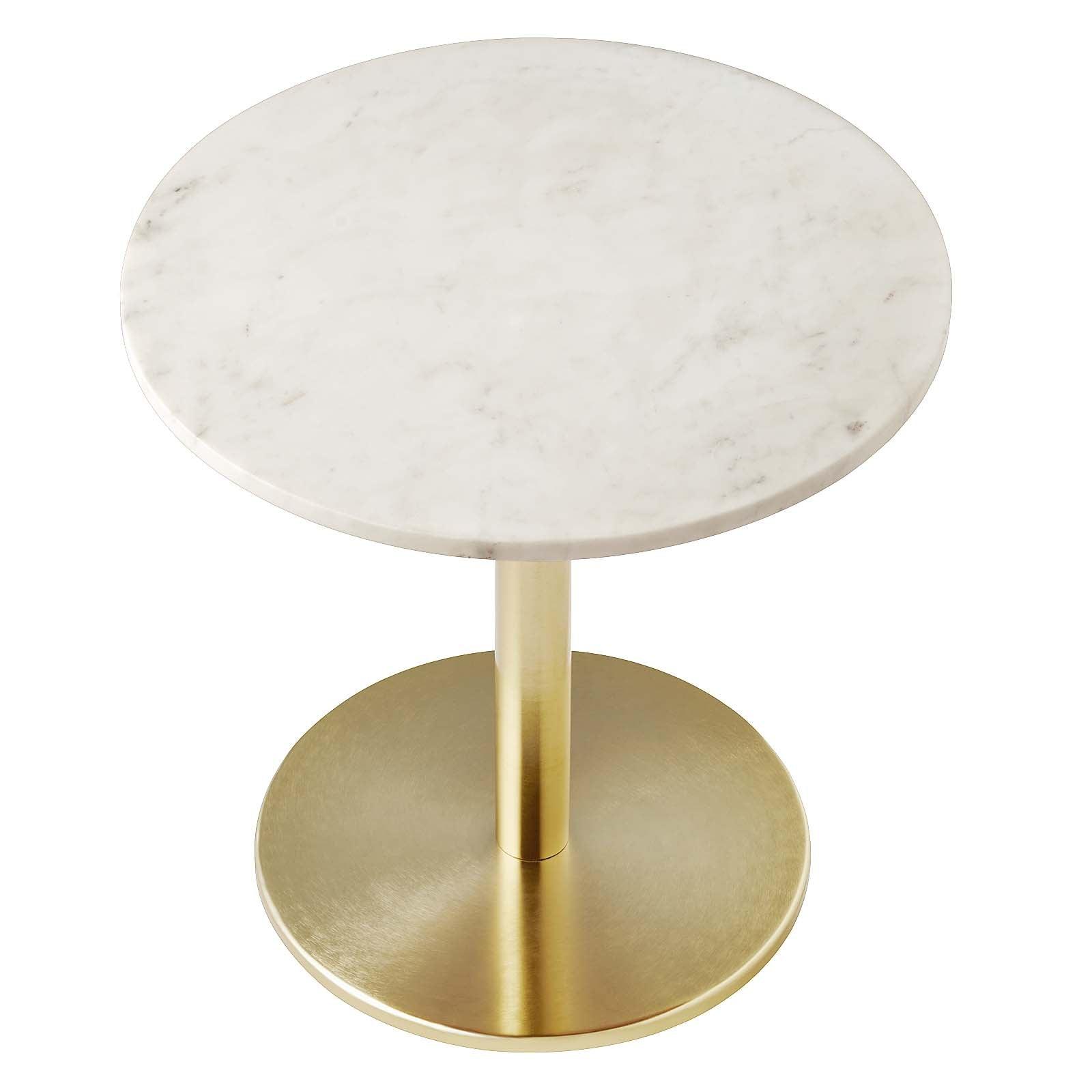 Modway Viva Round White Marble Side Table FredCo
